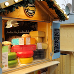 Cheese stand at the gourmet market