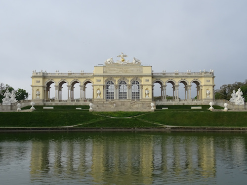 View of the Gloriette across the lake