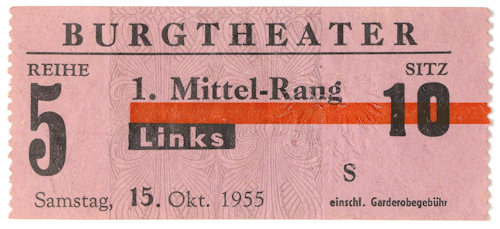 Old Burgtheater ticket