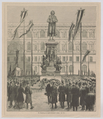 The unveiling of the Schiller monument in Vienna; Wien Museum Inv.-Nr. W 5816