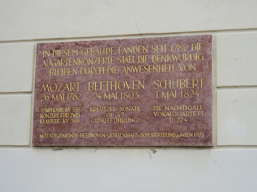 Augarten Saalgebäude plaque