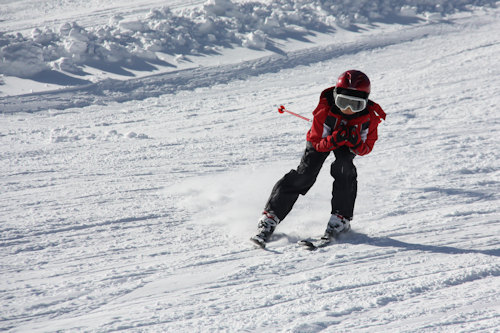 A child skiing