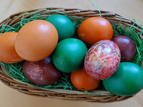 Coloured eggs for Easter