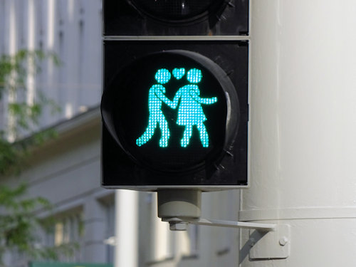 Couples lights at a pedestrian crossing