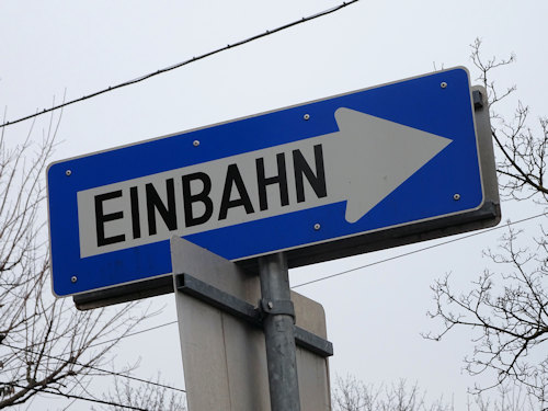 Einbahn street sign