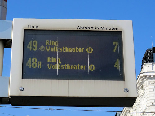 Electronic tram arrival display