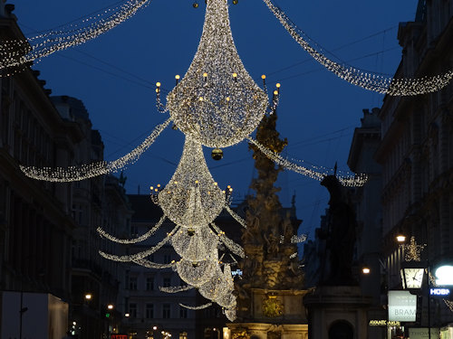 Christmas lights on the Graben