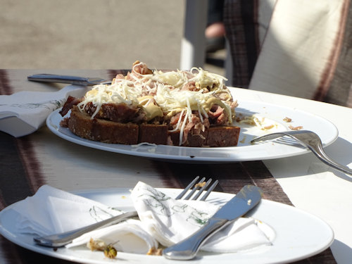 Pork, horseradish and dark bread