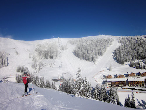 Skiing scene in Austria