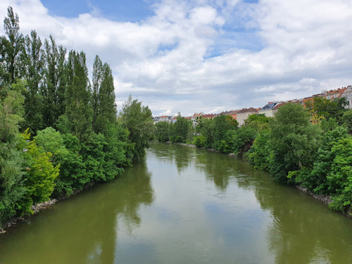 The Donaukanal seen from a bridge