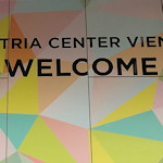 Austria Center welcome sign