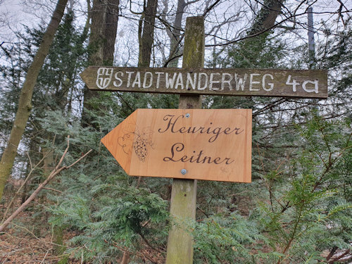 Sign pointing to a Heuriger