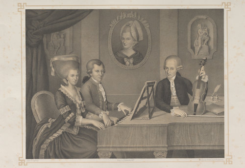 The Mozart family: Nannerl, Wolfgang Amadeus, Anna Maria, Leopold