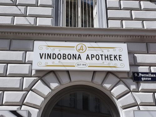 The Vindobona pharmacy sign