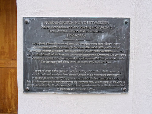 Hundertwasser plaque