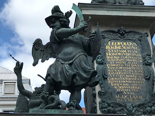 Snake-slaying Putto on the Mariensäule