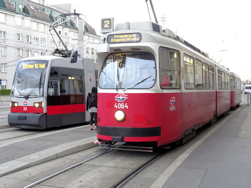 Old and new trams