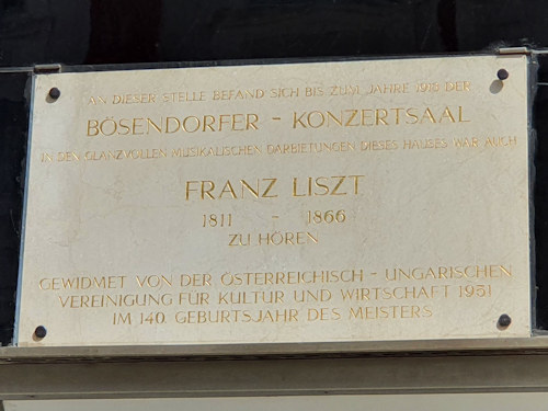 Liszt plaque on Herrengasse