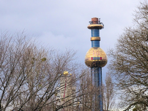 Incinerator chimney from a distance