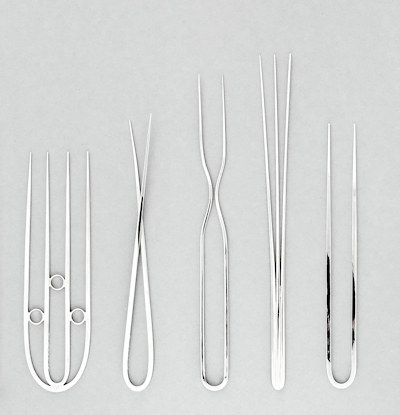 Silver-plated serving forks