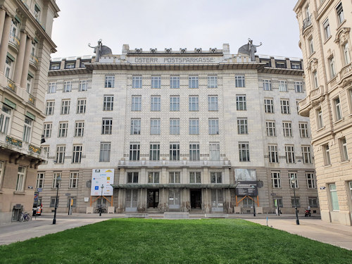 The Postsparkasse building frontal view