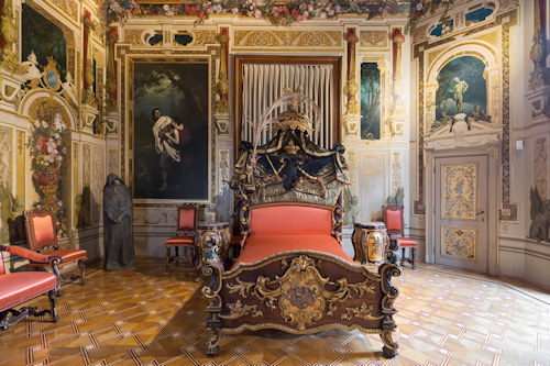 Empress Elisabeth's bed chamber in the Hermesvilla