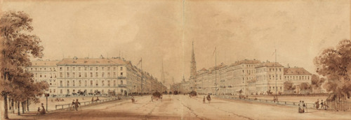 Praterstraße around 1850 painted by Rudolf von Alt