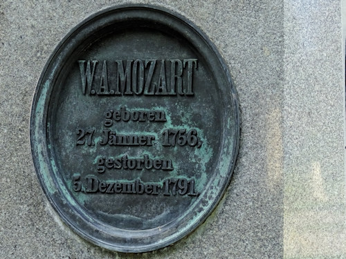 Inscription on the side of the Mozart memorial in the Zentralfriedhof