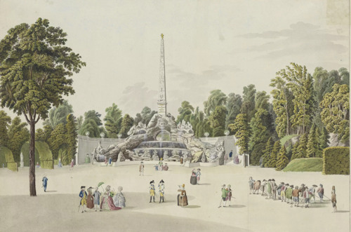 The obelisk in Schönbrunn from a 1785 illustration