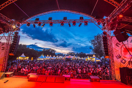 Evening view from the Africa days stage