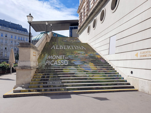 Steps leading up to the Albertina