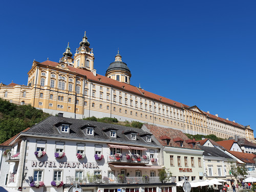 Melk abbey viewed from the old town