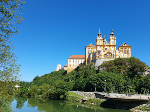 Melk abbey viewed from the river