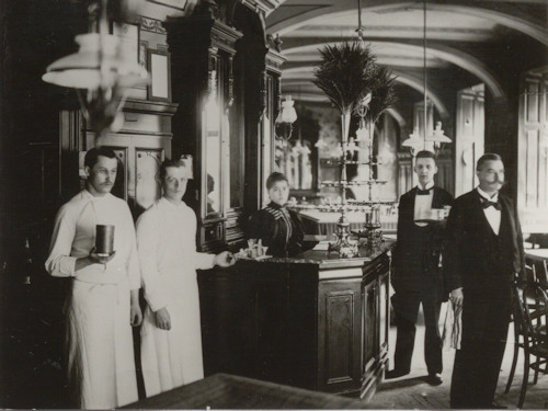 Photo of waiting staff from the late 1800s