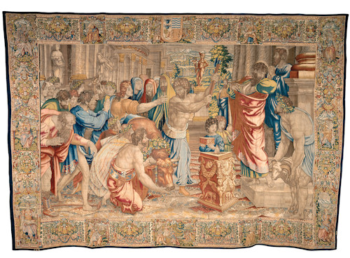 Renaissance tapestry depicting the Sacrifice at Lystra