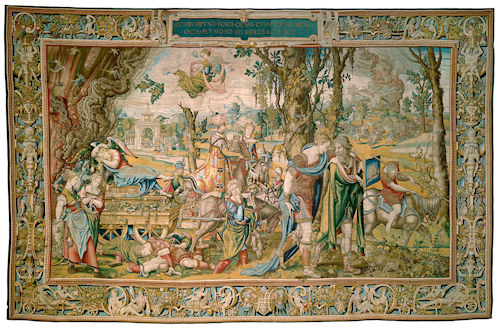 Renaissance tapestry depicting Sloth