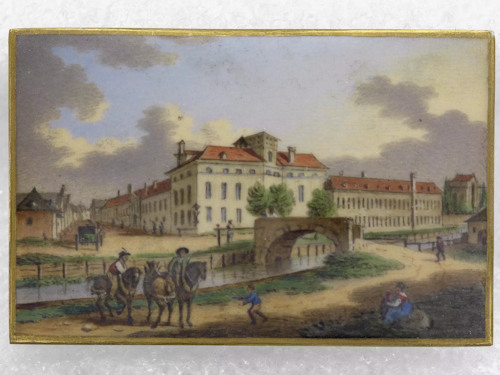 Porcelain tablet with a view of the former Imperial Porcelain Manufactory