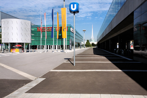 Entrance to Messe Wien and the nearby subway station