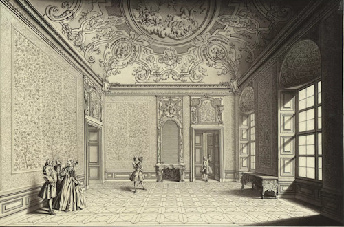 A 1730 drawing of an anteroom at Upper Belvedere