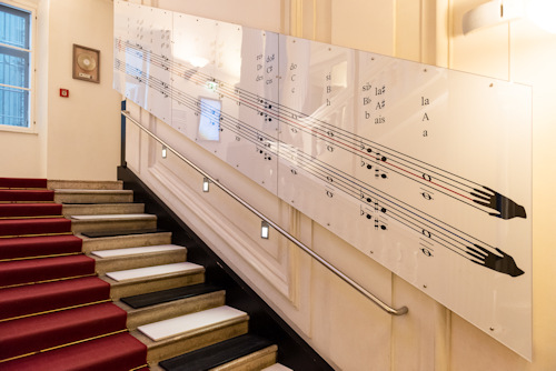 View of the piano staircase in the Haus der Musik