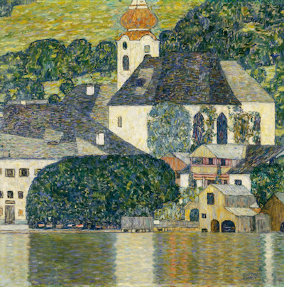 Klimt painting: Kirche in Unterach am Attersee