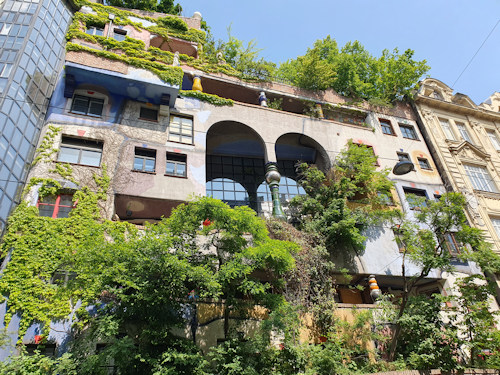 Side view of the Hundertwasserhaus