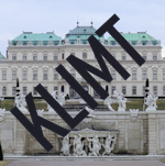 The word Klimt imposed on Upper Belvedere