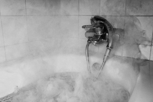 A steaming bath