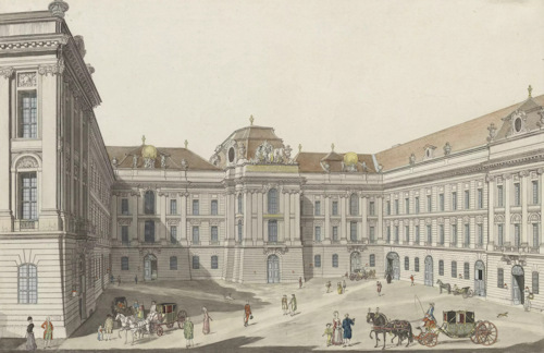 Drawing of Josefsplatz around 1780