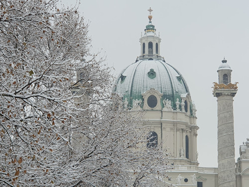 Karlskirche in the snow