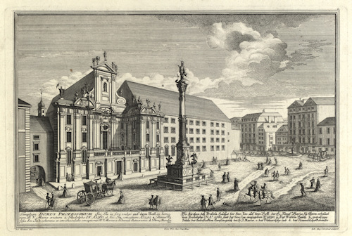 Engraving of the Kirche am Hof church from 1724