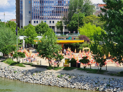 Beach bar alongside the Donaukanal