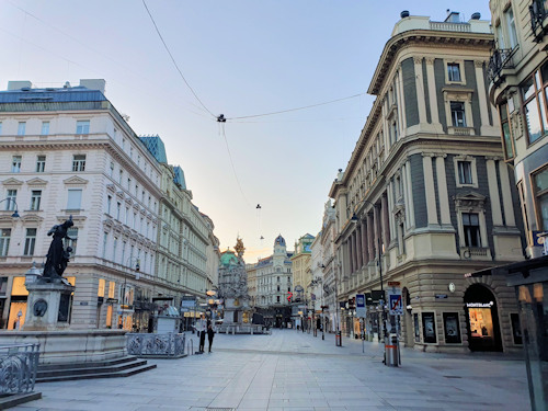 View down the Graben street