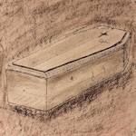 Drawing of a coffin